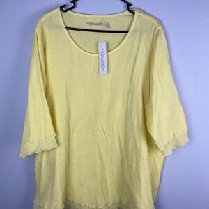 Soft Surroundings Yellow Iris Gauzy 100% Cotton Tunic NWT